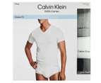 Calvin Klein Men's V-Neck Tee / T-Shirt / Tshirt 3-Pack - Black/White/Grey Heather