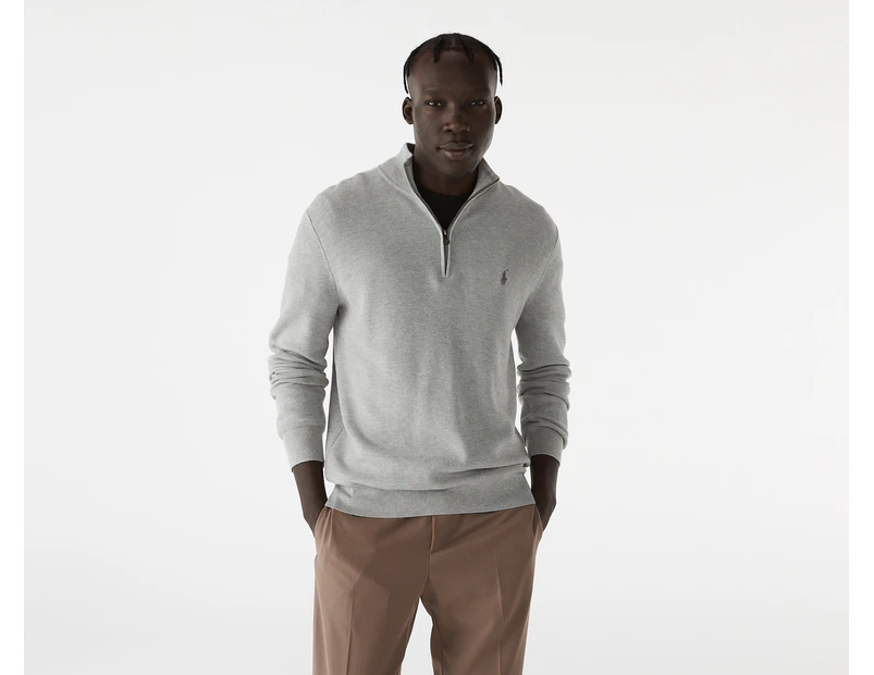 Polo Ralph Lauren Men's Half Zip Long Sleeve Sweater - Over Heather