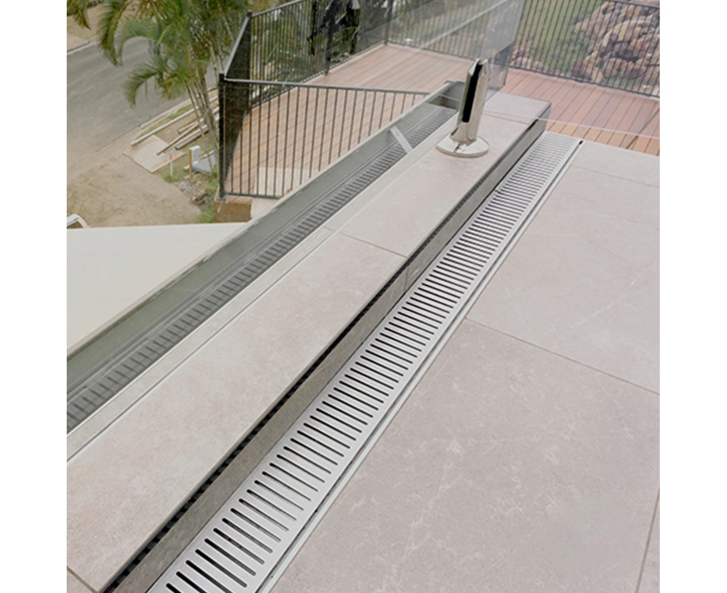 600mm Lauxes Shower Grate Drain Floor Waste Aluminium Next Generation 14 Size cuttable Indoor Outdoor