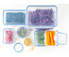 Lock & Lock 7-Piece Classic Rectangle Storage Container Set - Clear/Blue