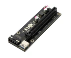 Riser Card Good Conductivity 3 FP Solid Capacitors USB3.0 Efficient 1X to 16X Riser Card PCIe Adapter for GPU