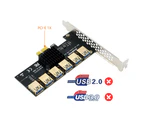 PCI E Riser Card Golden Plating Wide Compatibility USB 3.0 1 PCI E to 6 PCI E Multiplier Card for Graphics Card