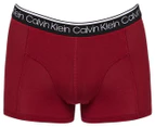 Calvin Klein Men's Cotton Stretch Trunks 3-Pack - Wolf Grey Heather/Outline Large Print/Red Carpet