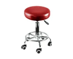 Salon Stool Swivel Barber Stools Bar Chairs Lift Hairdressing Round Red