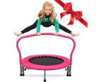 ADVWIN 36” Mini Trampoline Handrail Foldable Kids Fitness Cardio Rebounder Exercise Gym