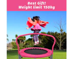 ADVWIN 36” Mini Trampoline Handrail Foldable Kids Fitness Cardio Rebounder Exercise Gym