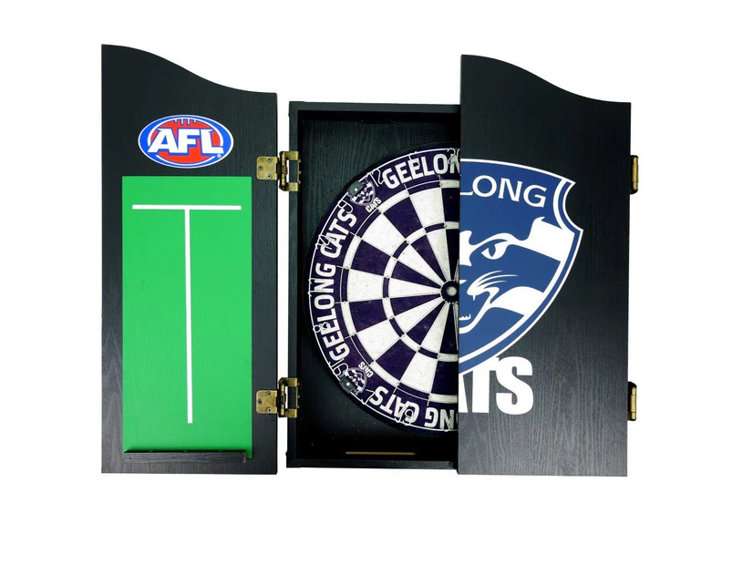 Geelong Cats AFL Dart Board and Cabinet Set