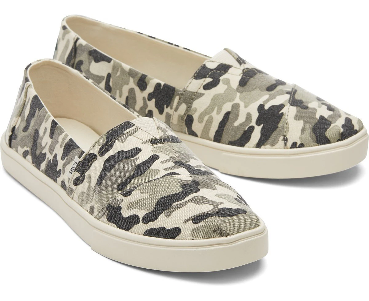 TOMS Women's Alpargata Casual Canvas Shoes Slip On Sneakers - Camo Camouflage