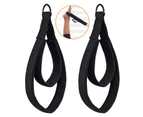 1 Pair Solid D-ring Strong Sewn Yoga Straps Handles Sturdy Webbing Pilates Double Loop Straps Fitness Equipment - Black