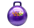 PVC Yoga Ball Set Anti-burst Inflatable Christmas Theme Handle Bouncy Ball Set for Physical Fitness - Purple