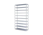 Shoe Rack 10 Tier Shelves Shoes Cabinet Storage 50 Pairs Steel Stand Grey