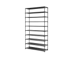 Shoe Rack 10 Tier Shelves Shoes Cabinet Storage 50 Pairs Steel Stand Black