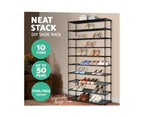 Shoe Rack 10 Tier Shelves Shoes Cabinet Storage 50 Pairs Steel Stand Black