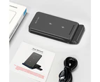 Foldable 3in1 Wireless Charger, 15W Qi Certified Charging Stand, Compatibles with iphone Samsung etc black