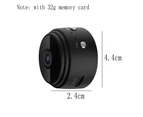 Wireless Mini Camera, WiFi Wireless Camera 1080P Small Home Security Cameras with 32G SD Card, for Car Home Outdoor Security black
