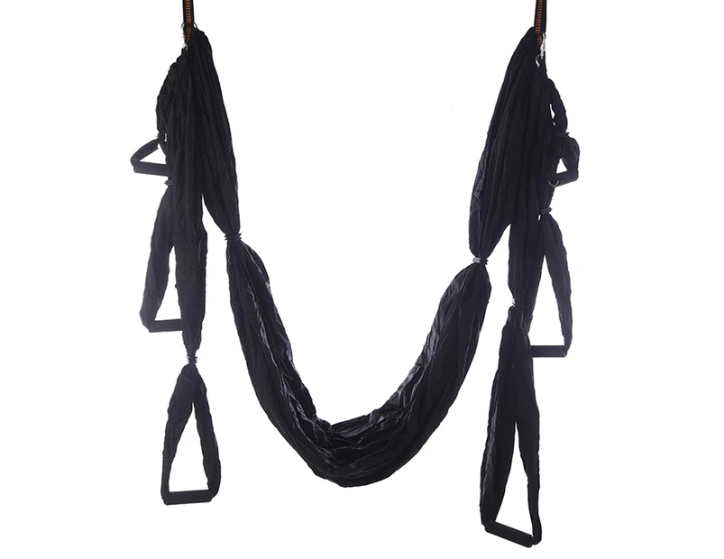 Adult Anti-gravity Aerial Yoga Hammock Swing Fitness Equipment for Indoor - Black