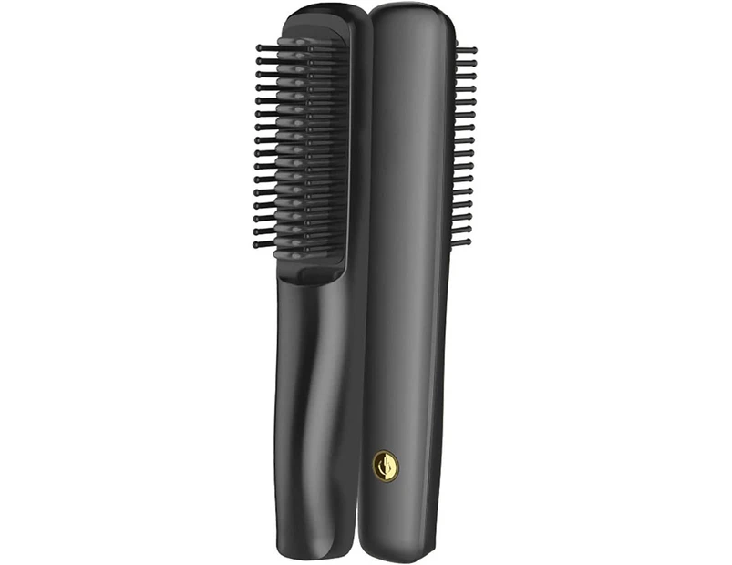 Hair Straightener Brush Negative Ion Heating Hair Straightening Brush-Black