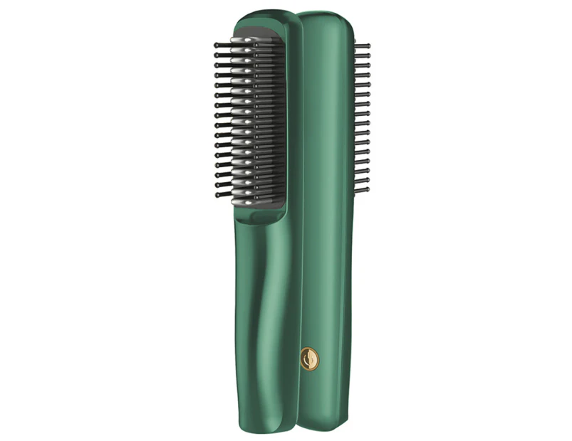 Hair Straightener Brush Negative Ion Heating Hair Straightening Brush-Green