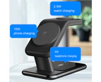 15W Multifunctional Magnetic Desktop 3 In 1 Wireless Charger Suitable For iPhone-Black