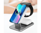15W Multifunctional Magnetic Desktop 3 In 1 Wireless Charger Suitable For iPhone-White
