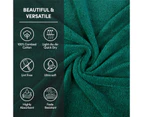 6PCS 100% Combed Cotton Towel Set Bath Towel Hand Towel & Face Washer Sets Forest Green