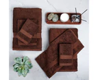 3PCS 100% Combed Cotton Towel Set Bath Towel Hand Towel & Face Washer Sets Chocolate Brown