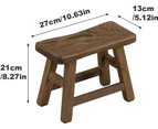 Small rustic wooden stool for fishing and living room 27 x 13 x 21 cm (wooden)