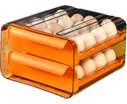 32 Compartment Refrigerator Food Storage Box Clear Egg Storage Box Double Drawer