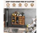 Giantex Industrial Kitchen Buffet Sideboard Farmhouse Cupboard w/Metal Mesh Doors Storage Cabinet Coffee Station