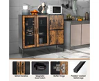 Giantex Industrial Kitchen Buffet Sideboard Farmhouse Cupboard w/Metal Mesh Doors Storage Cabinet Coffee Station