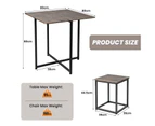 Giantex 5 Piece Dining Table Set Industrial Kitchen Table Set w/ 4 Stools Bar Table Set Metal Frame, Gray