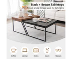 Giantex 2PCS Modern Coffee Table Stacking Side Table w/Metal Legs Nesting Table for Living Room Bedroom