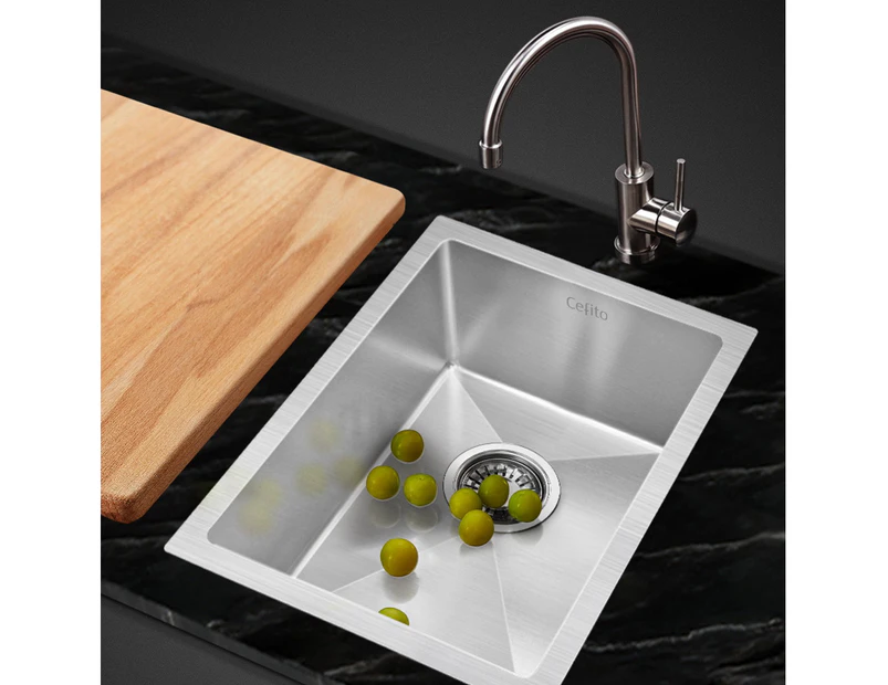 Cefito Kitchen Sink 44X34CM Stainless Steel Nano Basin Single Bowl Silver