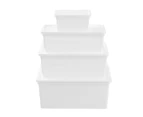12 x ESSENTIALS STORAGE BOXES w/ LID 10.5L Stackable Container Tub Bin Organiser Home Organisation Plastic Storage Containers Box Bins Crate Tub Tote