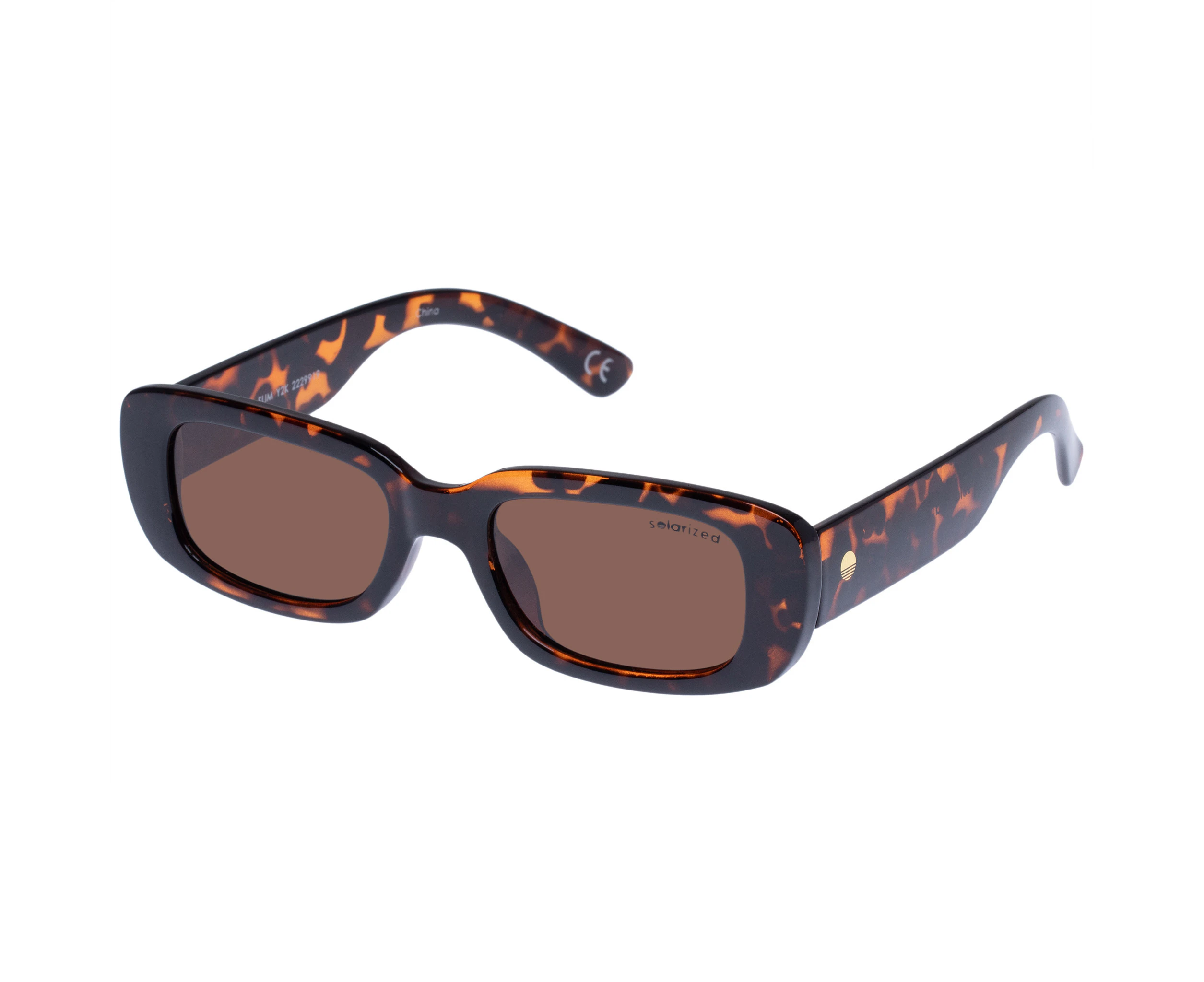 Solarized Slim Y2K Sunglasses Tort