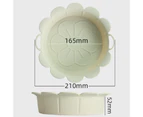 Air Fryers Pan Non Stick Foldable Flower Shape Silicone Baking Tray for Kitchen Bakery-Beige