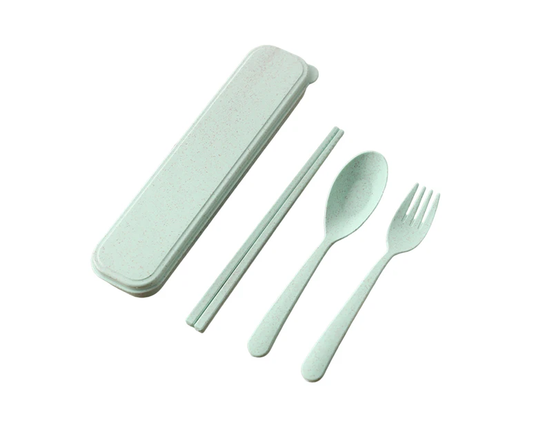 3Pcs/Set Delicate Camping Cutlery Set Corrosion Resistant-Green