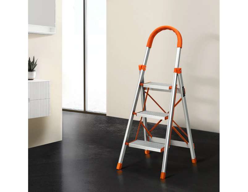 Giantz 3 Step Ladder Multi-Purpose Folding Aluminium Light Weight Platform