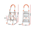Giantz 3 Step Ladder Multi-Purpose Folding Aluminium Light Weight Platform