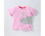 Baby and Kids Short Sleeve T-shirts Tops Cute Boys Girls Toddler Basic Tee Tops-Pink