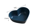 Dessert Dish Heart-shaped Stackable Drop Resistant Washable Sound Construction Pack Food Anti-deform Seasoning Plate for Dining Room-Dark Blue