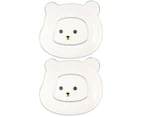 2Pcs Snack Plate Easy to Clean Plastic Cartoon Bear Shape Sauce Dish Plates Dinnerware Kitchen Gadget-Clear