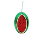 Hygienic Drink Cup Reusable Watermelon Design Straw Cup-Green