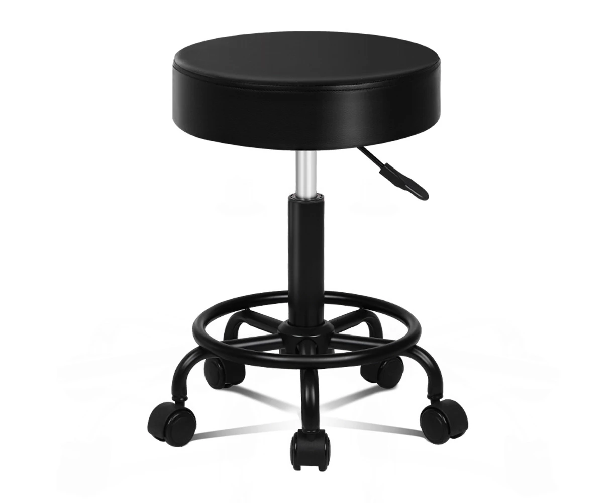 ALFORDSON Salon Stool Round Swivel Barber Hair Dress Chair Gas Lift All Black