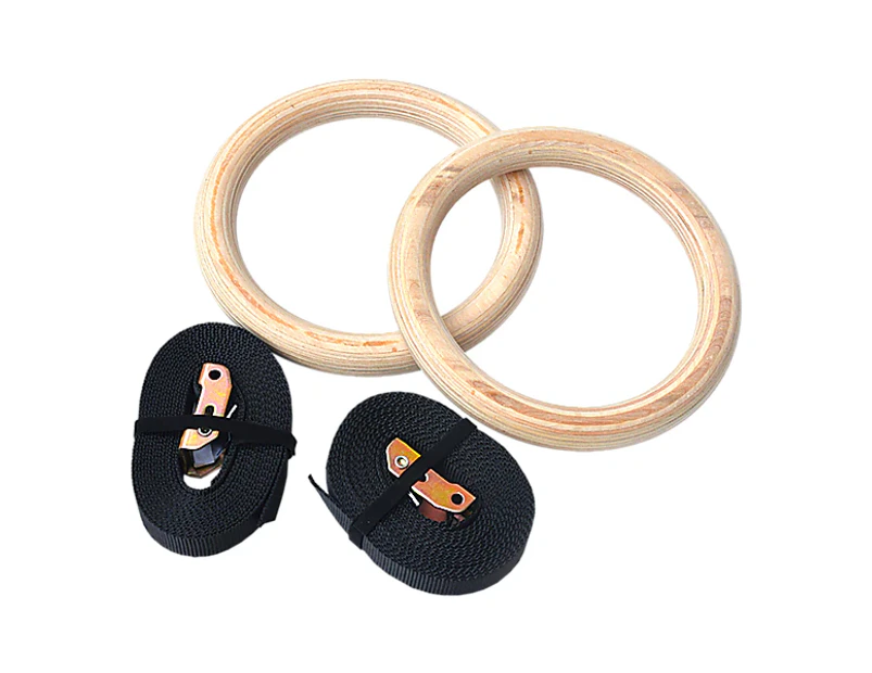 32mm Wooden Gymnastic Rings Olympic Gym Rings Strength Training
