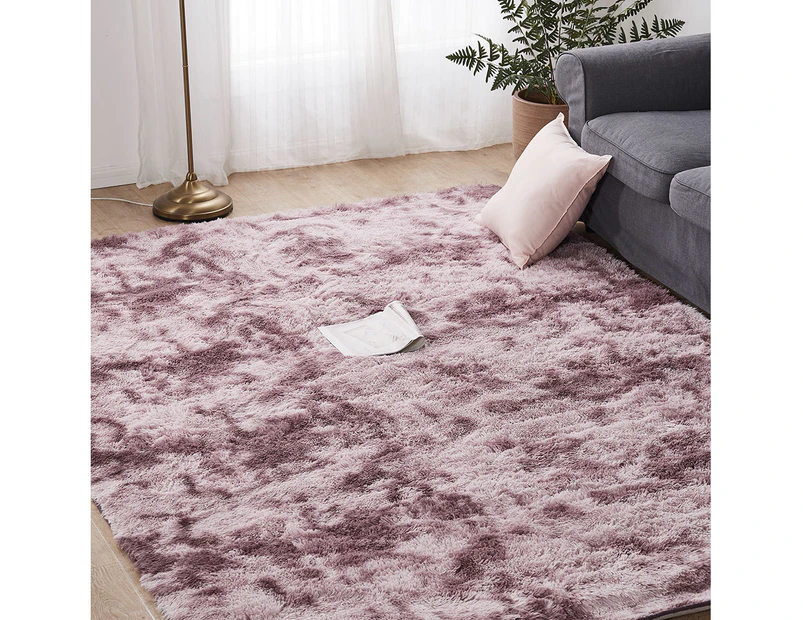 Marlow Floor Shaggy Rugs Soft Large Carpet Area Tie-dyed Noon TO Dust 200x230cm