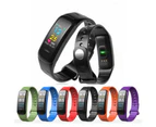 C1plus Smart Bracelet Color Screen Blood Pressure Fitness Tracker Heart Rate For Android Ios Black