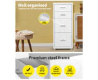 Levede 4 Drawer Office Drawers Cabinet Storage Cabinets Steel Rack Home White
