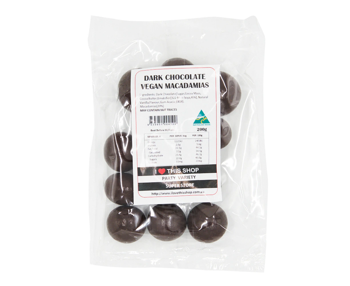 200g Vegan Chocolate Macadamias