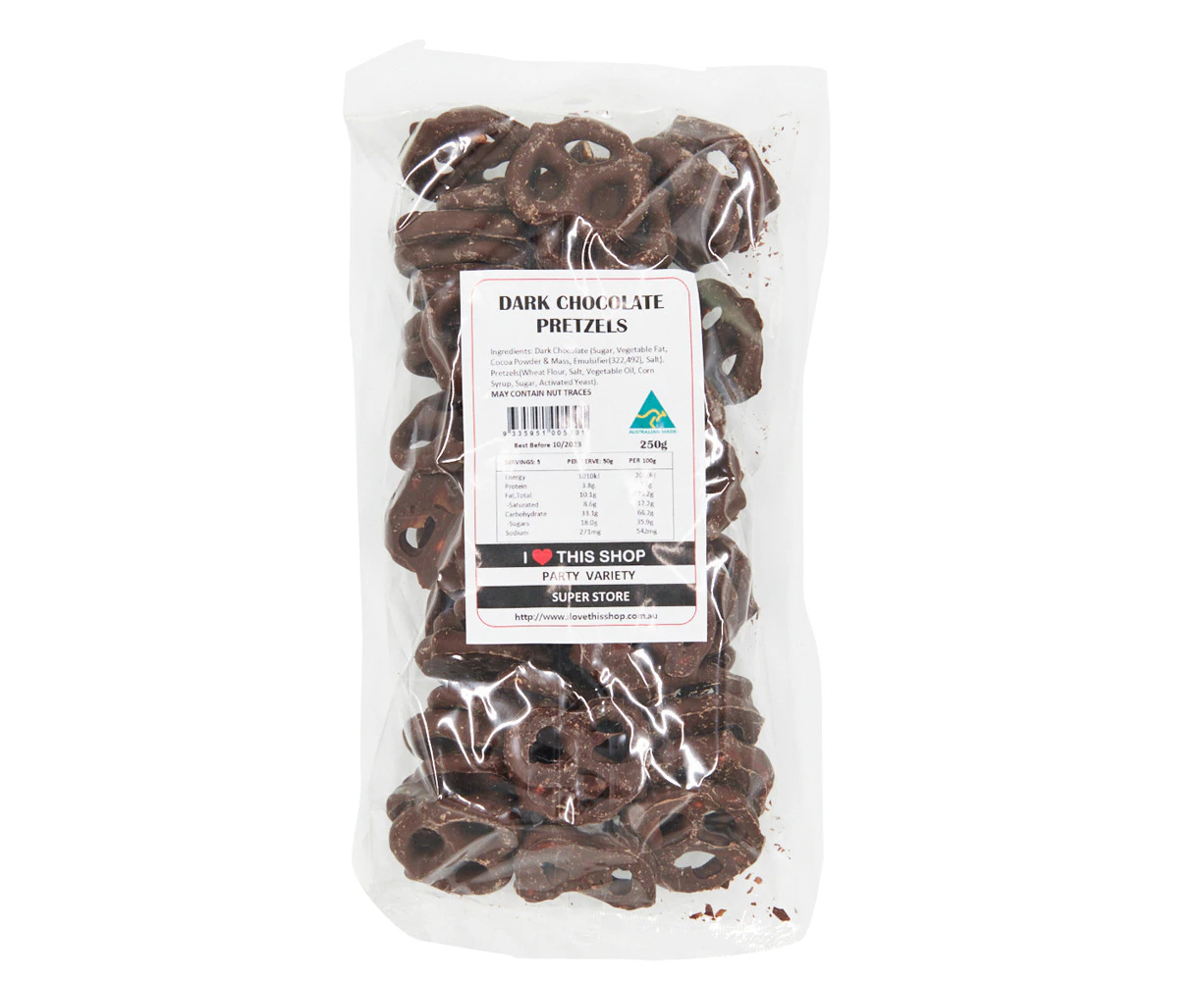 250g Dark Chocolate Pretzels